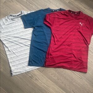 Puma | Bundle of Red, Blue, and Gray Short Sleeve Tees Size Medium